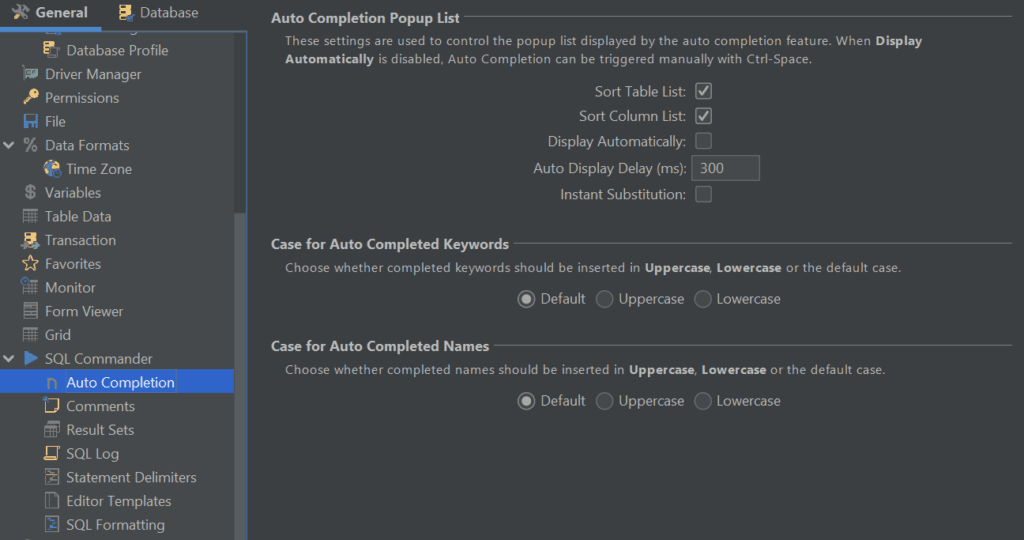 Auto-completion of SQL Queries by DbVisualizer